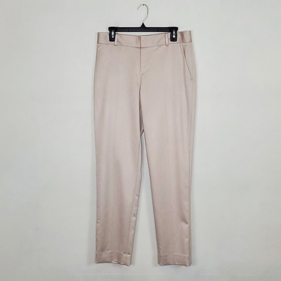 CLUB MONACO Rose Grey Satin Twill Straight Leg Pants 6 NWT - Picture 1 of 8